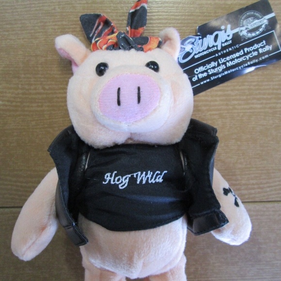 Sturgis 2005 Motorcycle Rally 9" Hog Wild Plush Porky Pig Doll - Picture 4 of 10